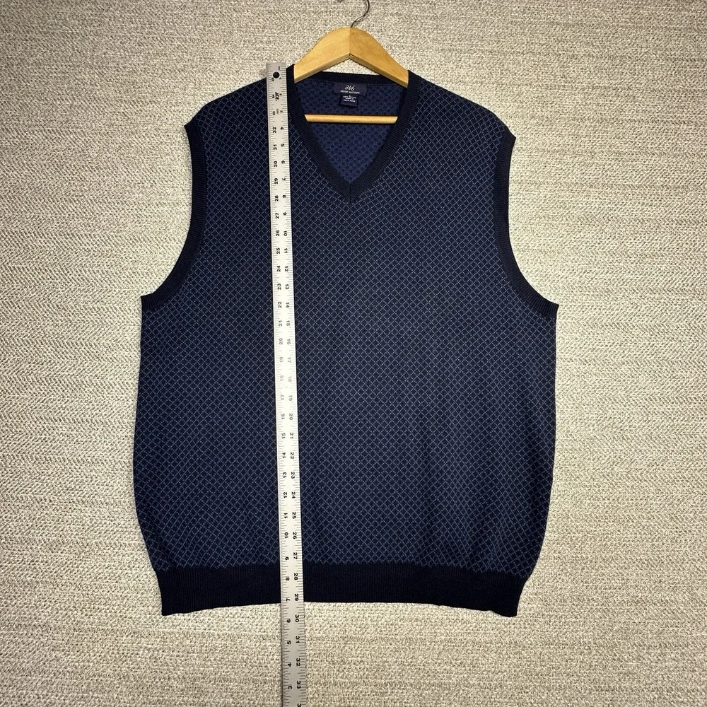 Brooks Brothers Vest L Diamond Cotton‎ V Neck Preppy Academia Grandpa Blue Golf